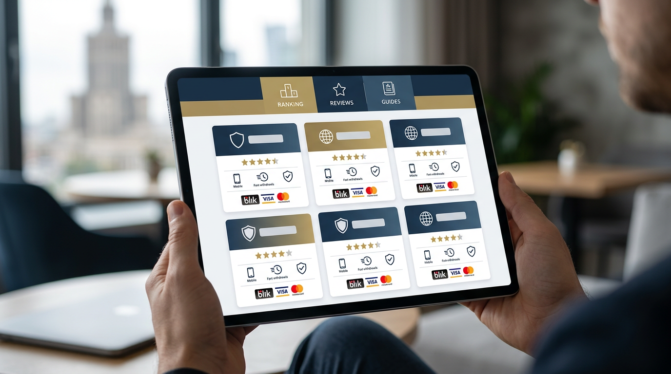 Ranking zagranicznych kasyn online 2026 - wizualizacja nowoczesnego lobby