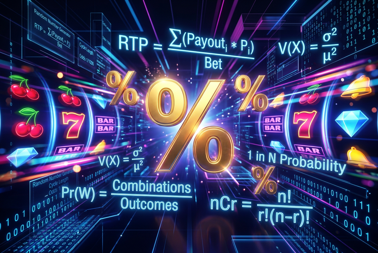 Abstrakcyjna reprezentacja matematyki automatów online, liczby i symbole RTP na cyfrowym tle
